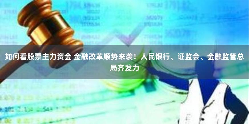如何看股票主力资金 金融改革顺势来袭!人民银行、证监会、金融监管总局齐发力